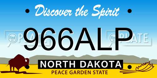 966ALP North Dakota License Plate