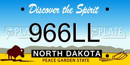 966LL North Dakota License Plate