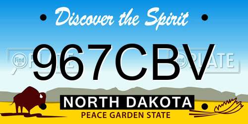 967CBV North Dakota License Plate