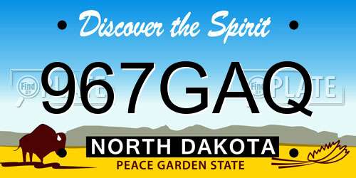 967GAQ North Dakota License Plate