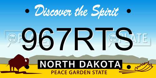 967RTS North Dakota License Plate