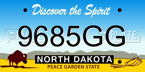9685GG North Dakota License Plate