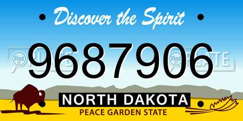 9687906 North Dakota License Plate