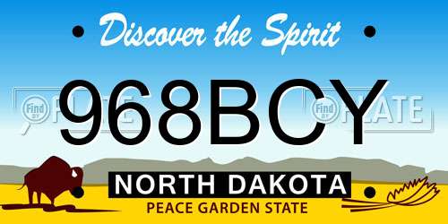 968BCY North Dakota License Plate
