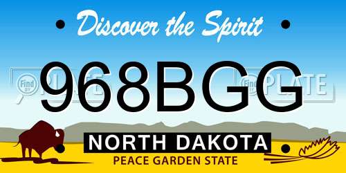 968BGG North Dakota License Plate