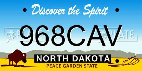 968CAV North Dakota License Plate