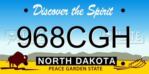 968CGH North Dakota License Plate