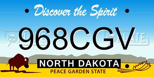 968CGV North Dakota License Plate