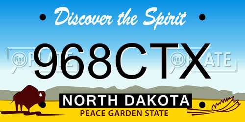 968CTX North Dakota License Plate