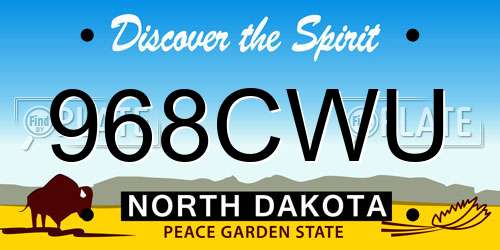 968CWU North Dakota License Plate
