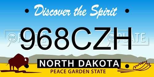 968CZH North Dakota License Plate
