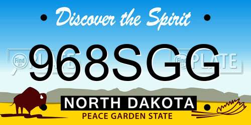 968SGG North Dakota License Plate