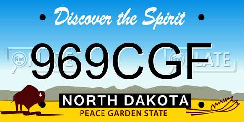 969CGF North Dakota License Plate
