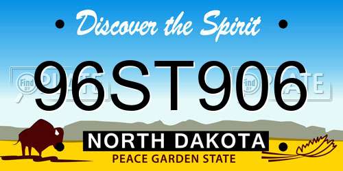 96ST906 North Dakota License Plate