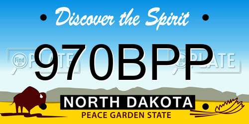 970BPP North Dakota License Plate