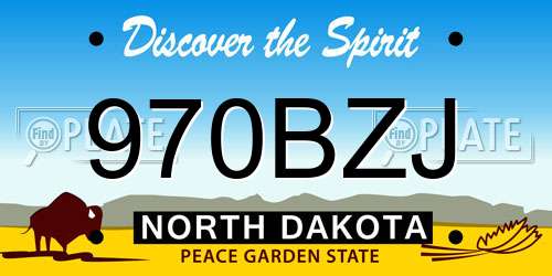 970BZJ North Dakota License Plate