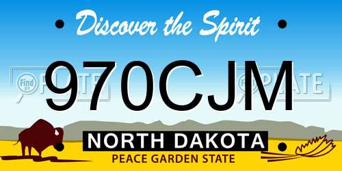 970CJM North Dakota License Plate