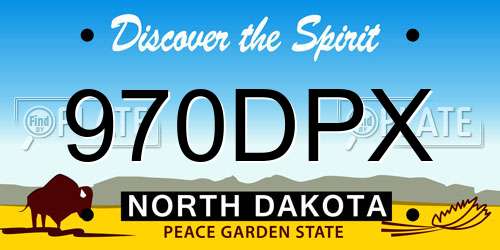 970DPX North Dakota License Plate