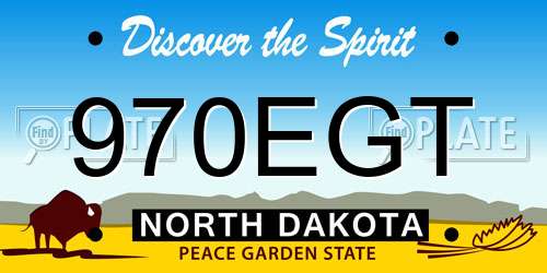 970EGT North Dakota License Plate