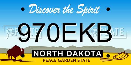 970EKB North Dakota License Plate