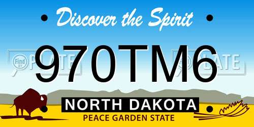 970TM6 North Dakota License Plate