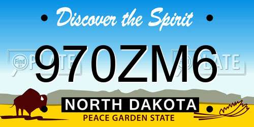 970ZM6 North Dakota License Plate