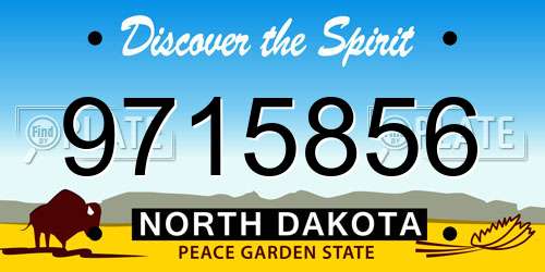 9715856 North Dakota License Plate