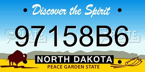 97158B6 North Dakota License Plate