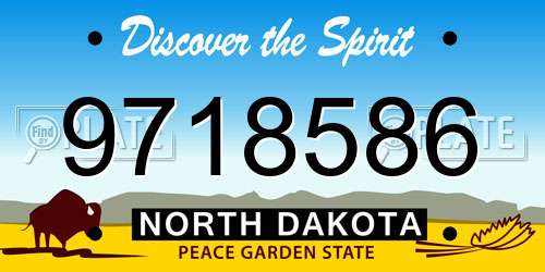 9718586 North Dakota License Plate