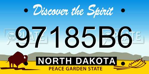 97185B6 North Dakota License Plate