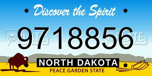 9718856 North Dakota License Plate