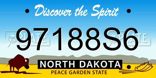 97188S6 North Dakota License Plate