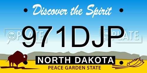 971DJP North Dakota License Plate