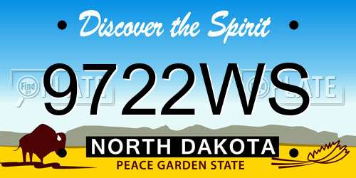 9722WS North Dakota License Plate