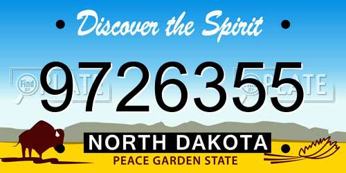 9726355 North Dakota License Plate