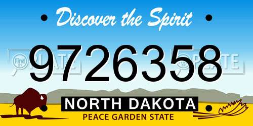 9726358 North Dakota License Plate