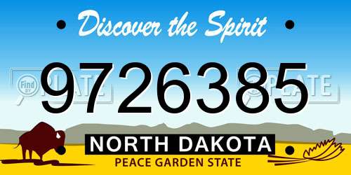 9726385 North Dakota License Plate