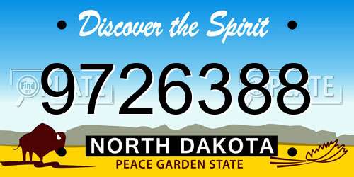 9726388 North Dakota License Plate