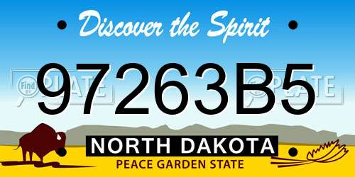 97263B5 North Dakota License Plate