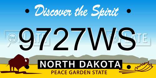9727WS North Dakota License Plate