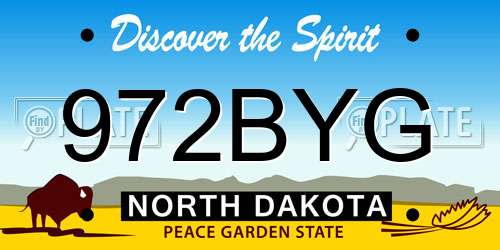 972BYG North Dakota License Plate