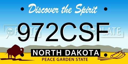 972CSF North Dakota License Plate