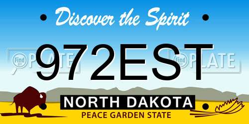 972EST North Dakota License Plate