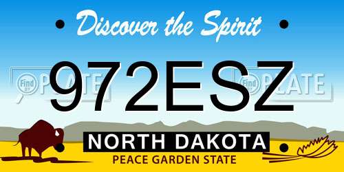 972ESZ North Dakota License Plate