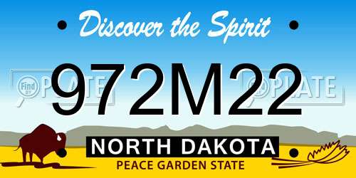 972M22 North Dakota License Plate