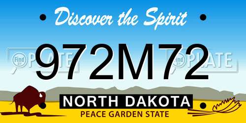 972M72 North Dakota License Plate
