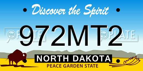972MT2 North Dakota License Plate