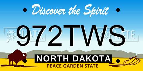 972TWS North Dakota License Plate