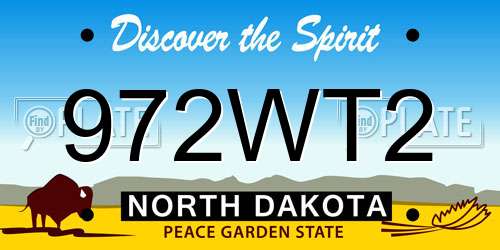 972WT2 North Dakota License Plate