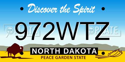 972WTZ North Dakota License Plate